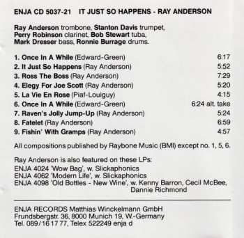 CD Ray Anderson: It Just So Happens