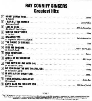 CD Ray Conniff And The Singers: Greatest Hits