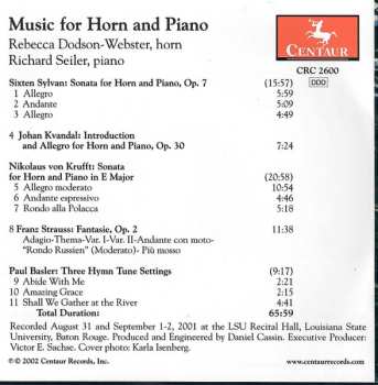 CD Rebecca Dodson-Webster: Music For Horn And Piano