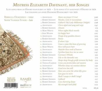 CD Sofie Vanden Eynde: Mistress Elizabeth Davenant, Her Songes