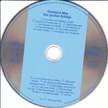CD Reinhard Mey: Die Großen Erfolge