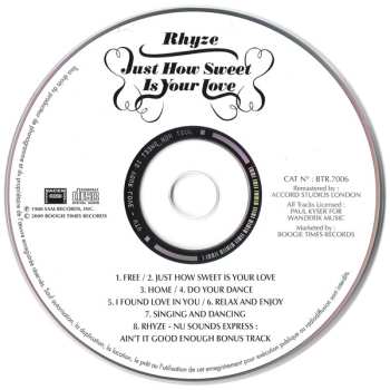 CD Rhyze: Just How Sweet Is Your Love