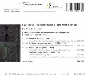 CD Südwestdeutsches Kammerorchester: Bassoon Concertos By Antonio Vivaldi, Wolfgang Amadeus Mozart, André Jolivet And Paul-Agricole Génin