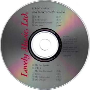 CD Robert Ashley: Your Money My Life Goodbye