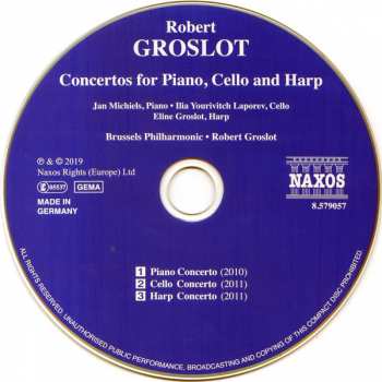 CD Jan Michiels: Concertos For Piano, Cello And Harp