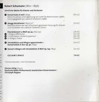 CD Robert Schumann: Sämtliche Werke Für Klavier Und Orchester 