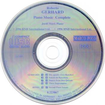 CD Roberto Gerhard: Piano Music (Complete)