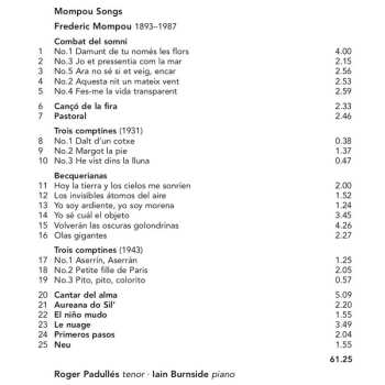 CD Frederic Mompou: Songs