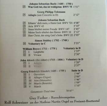 CD Rolf Schweizer: Europäische Barockmusik für Barocktrompeten und Orgel