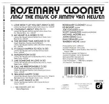 CD Rosemary Clooney: Rosemary Clooney Sings The Music Of Jimmy Van Heusen