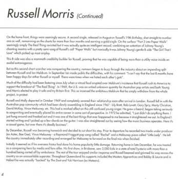 CD Russell Morris: Retrospective