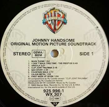 LP Ry Cooder: Johnny Handsome (Original Motion Picture Soundtrack)