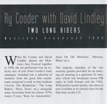 CD Ry Cooder: Two Long Riders: Montreux Broadcast 1990