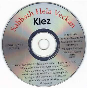 CD Sabbath Hela Veckan: Klez