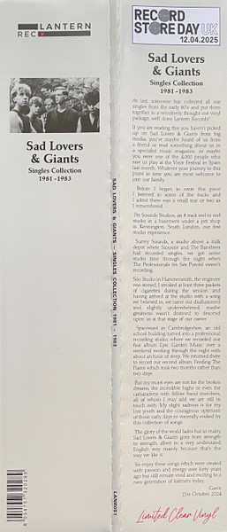 LP Sad Lovers And Giants: Singles Collection 1981-1983 CLR | LTD
