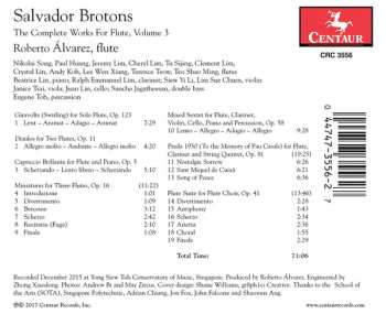 CD Salvador Brotons: The Complete Works For Flute, Vol. 3