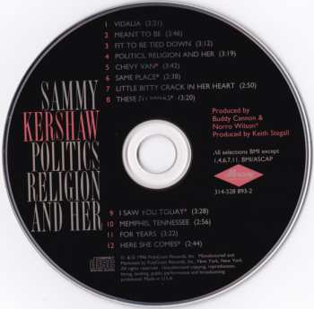 CD Sammy Kershaw: Politics Religion And Her