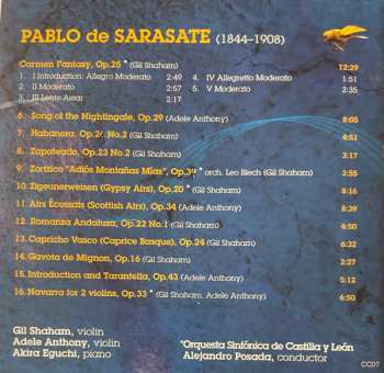 CD Pablo De Sarasate: Virtuoso Violin Works (¡Sarasateada! Valladolid 2008)