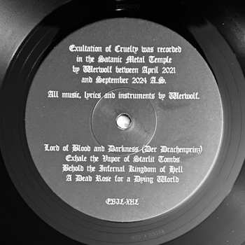 LP Satanic Warmaster: Exultation Of Cruelty
