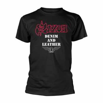 Merch Saxon: Camiseta Denim And Leather
