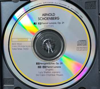 CD Arnold Schoenberg: Pierrot Lunaire (German And English Versions); Herzgewächse