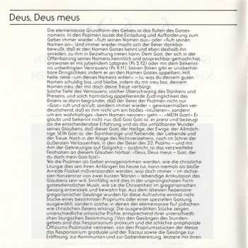 CD Godehard Joppich: Deus, Deus Meus (Gregorianischer Choral = Gregorian Chant = Chant Grégorien)