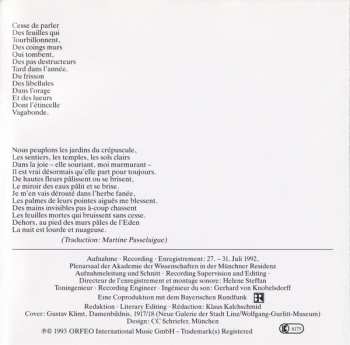 CD Claude Debussy: Das Buch Der Hängenden Gärten ∙ Ausgewählte Lieder