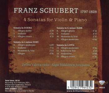 CD Franz Schubert: 4 Sonatas For Violin & Piano