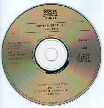 CD Erwin Schulhoff: Klavierwerke