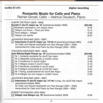 CD Robert Schumann: Romantic Music For Cello And Piano