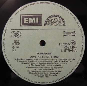 LP Scorpions: Love At First Sting