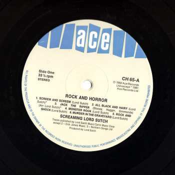 LP Screaming Lord Sutch: Rock & Horror