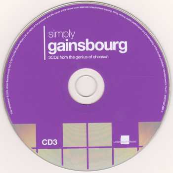 3CD/Caja Serge Gainsbourg: Simply Gainsbourg (3 CDs From The Genius Of Chanson)