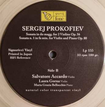 LP Sergei Prokofiev: Sonata In Do Magg. For 2 Violins , Sonata N. 1 In Fa Min. For Violin And Piano LTD | CLR