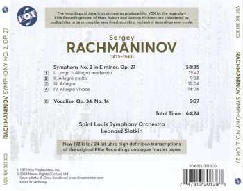 CD Sergei Vasilyevich Rachmaninoff: Symphony No. 2 In E Minor, Op. 27 / Vocalise, Op. 34, No. 14