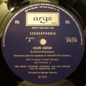 3LP/Caja William Shakespeare: Julius Caesar