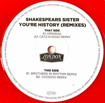 LP Shakespear's Sister: You're History (Remixes) LTD | CLR