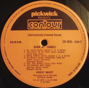 LP Shirley Bassey: Burn My Candle