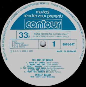 LP Shirley Bassey: The Best Of Bassey