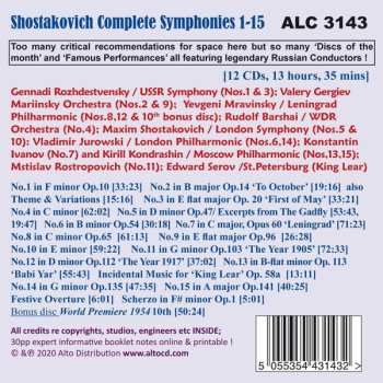 12CD/Caja Dmitri Shostakovich: Complete 15 Symphonies By Great Russian Conductors