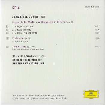 5CD/Caja/Blu-ray Herbert von Karajan: Karajan Sibelius: Complete Recordings On Deutsche Grammophon