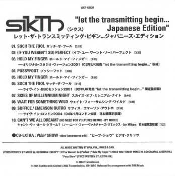 CD Sikth: Let The Transmitting Begin... Japanese Edition