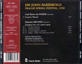 CD Sir John Barbirolli: Prague Spring Festival, 1958. Brahms: Symphony No.1 / Weber: Overture ‘Oberon‘