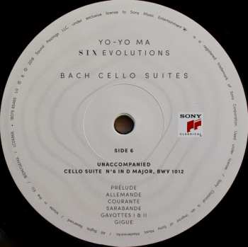 3LP Yo-Yo Ma: Six Evolutions - Bach: Cello Suites