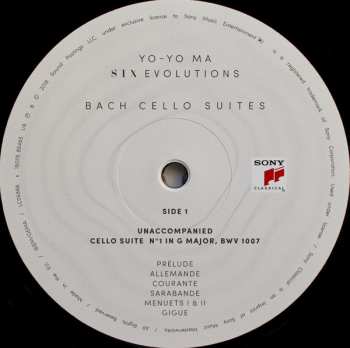 3LP Yo-Yo Ma: Six Evolutions - Bach: Cello Suites