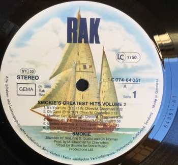 LP Smokie: Greatest Hits Volume 2