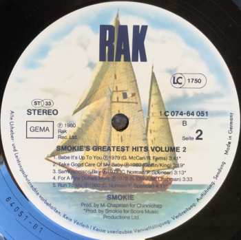 LP Smokie: Greatest Hits Volume 2
