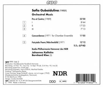 CD Sofia Gubaidulina: Orchestral Music: Pro Et Contra · Märchenbild · Concordanza
