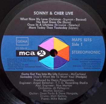 LP Sonny & Cher: Sonny & Cher Live