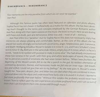 CD Sophie Pacini: Rimembranza